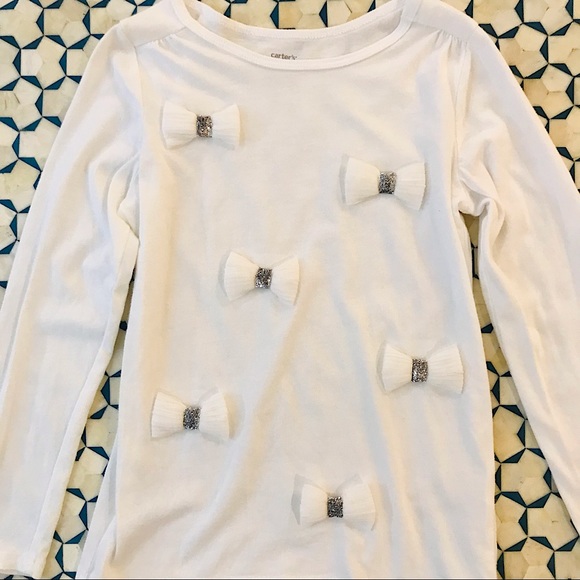 Carter’s White Top with Tulle Bows size 6 - Picture 2 of 3